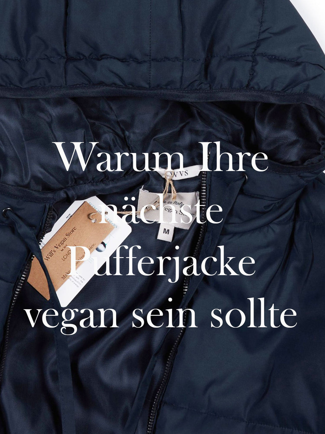 Damen Recycled Teddy Pufferjacke von Will’s Vegan Store – vegane, tierfreundliche Winterjacke, in Italien aus recyceltem Polyester und recycelter Füllung gefertigt, warm bis -22 °C.