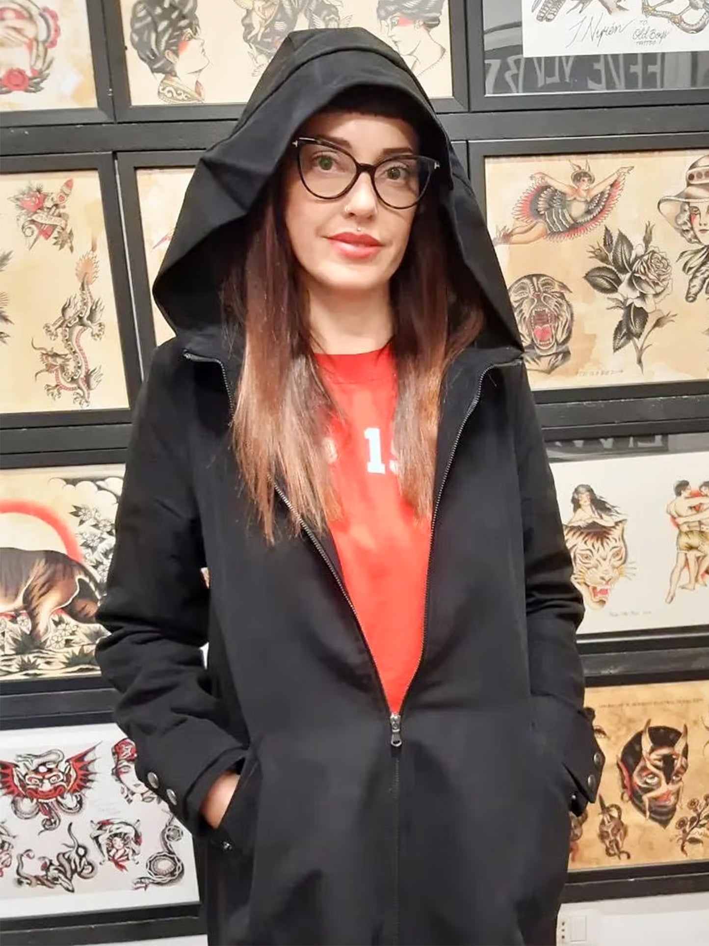 Manteau en laine vegan avec capuche