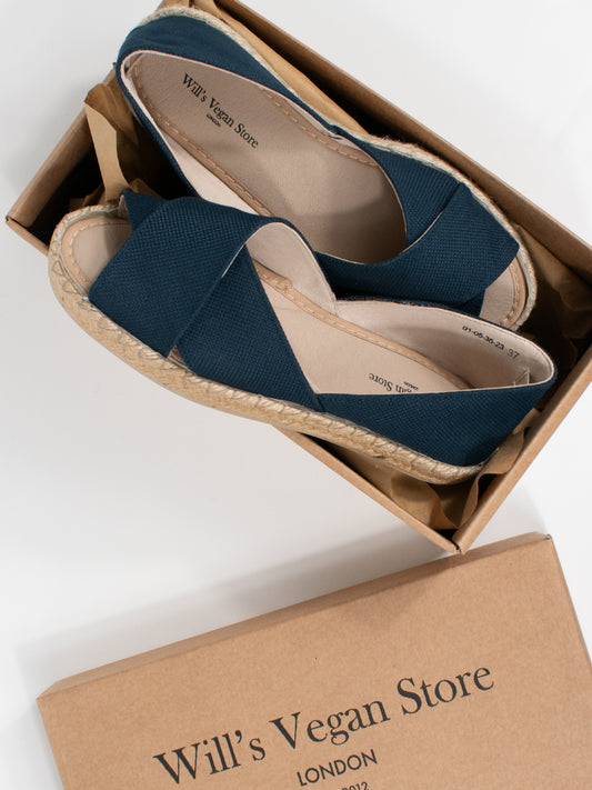 Recycelte Espadrille mit überkreuzten Riemen | Vegane Sandalen