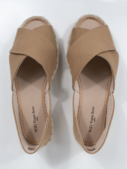 Recycelte Espadrille mit überkreuzten Riemen | Vegane Sandalen
