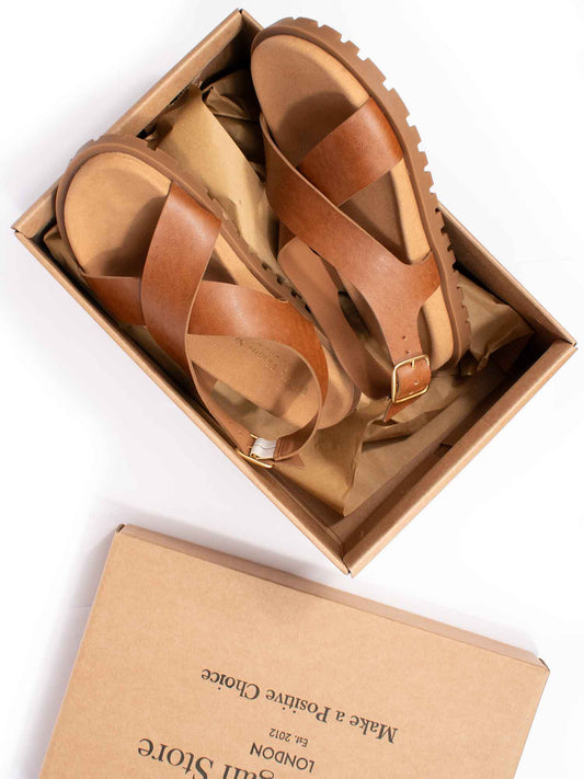 Cross-Over-Fußbett-Sandalen | Vegane Sandalen