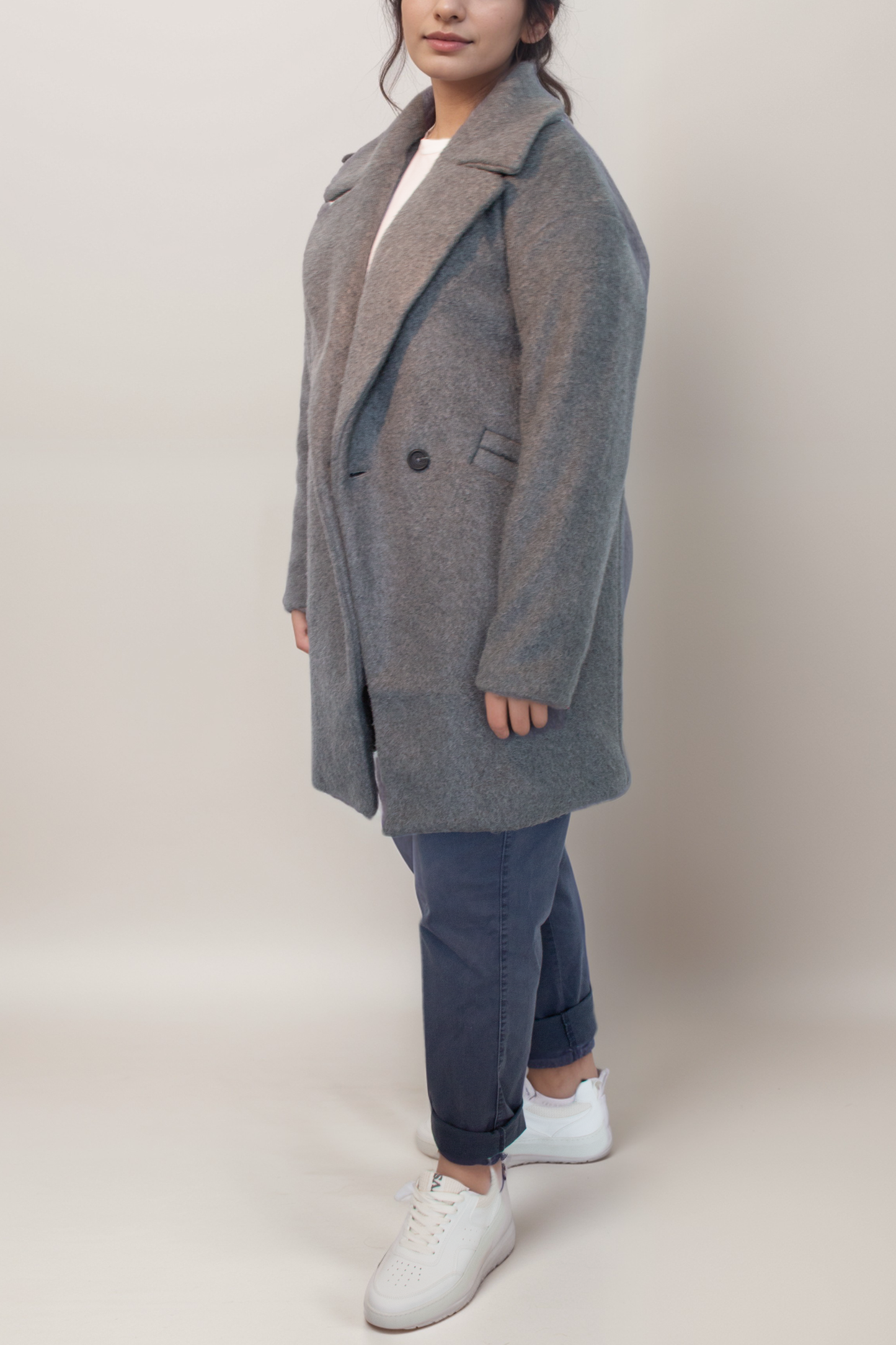 Manteau en laine vegan grande taille