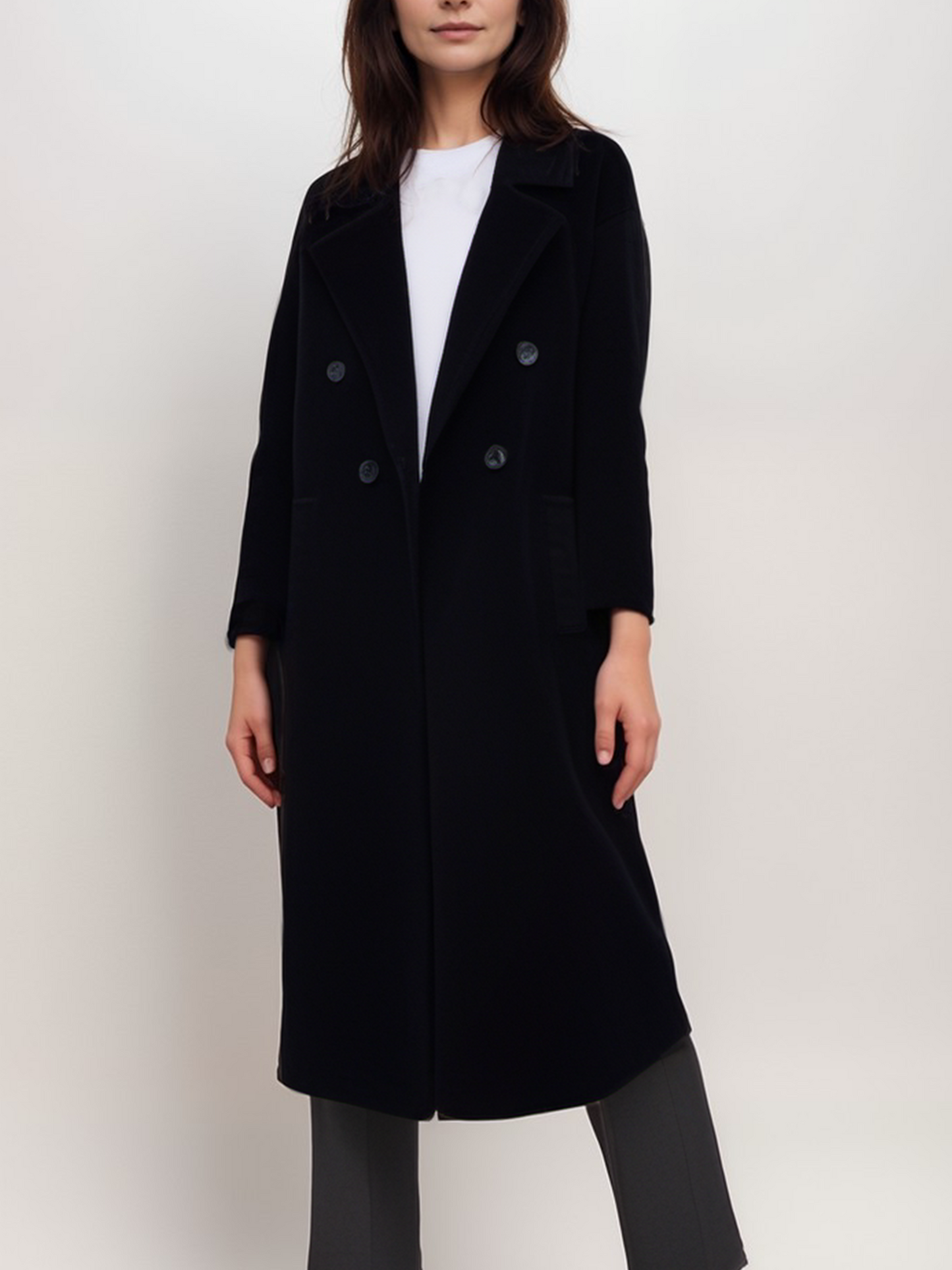 Manteau en laine vegan à double boutonnage