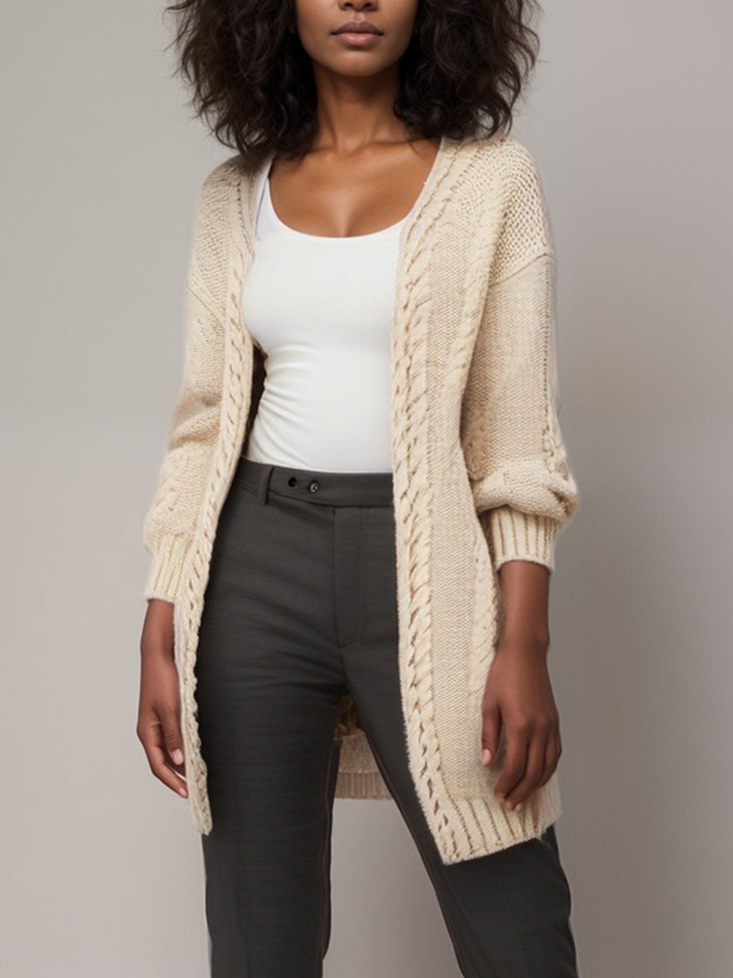 Cardigan en grosse maille recyclée