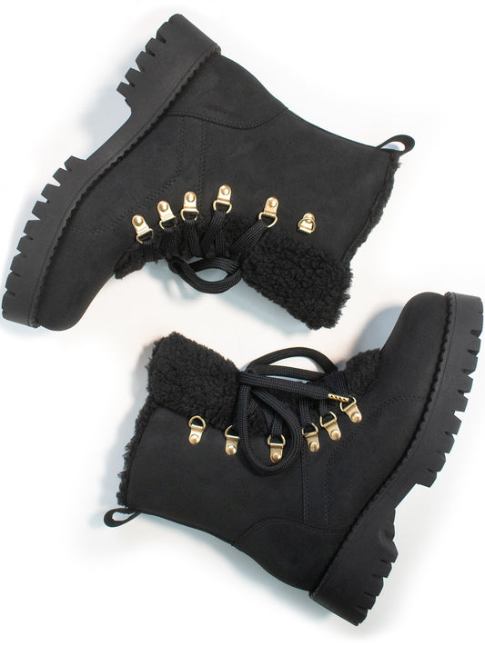 Recycelte vegane Shearling-Stiefel | Vegane Stiefel