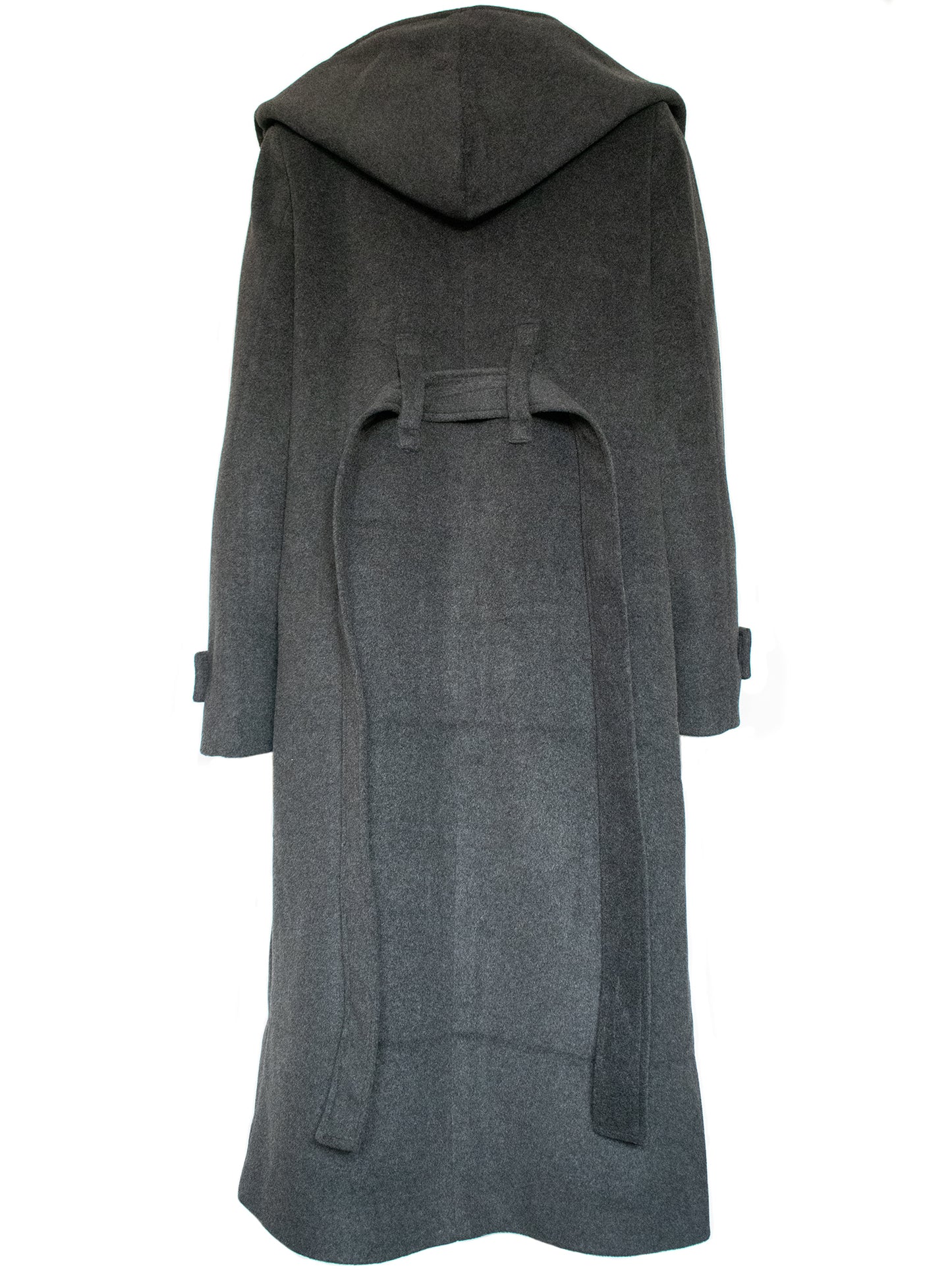Manteau long portefeuille en laine végétalienne