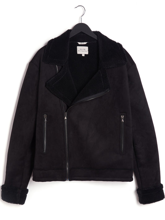 Recycelte Aviator aus veganem Shearling | Vegane Lederjacken