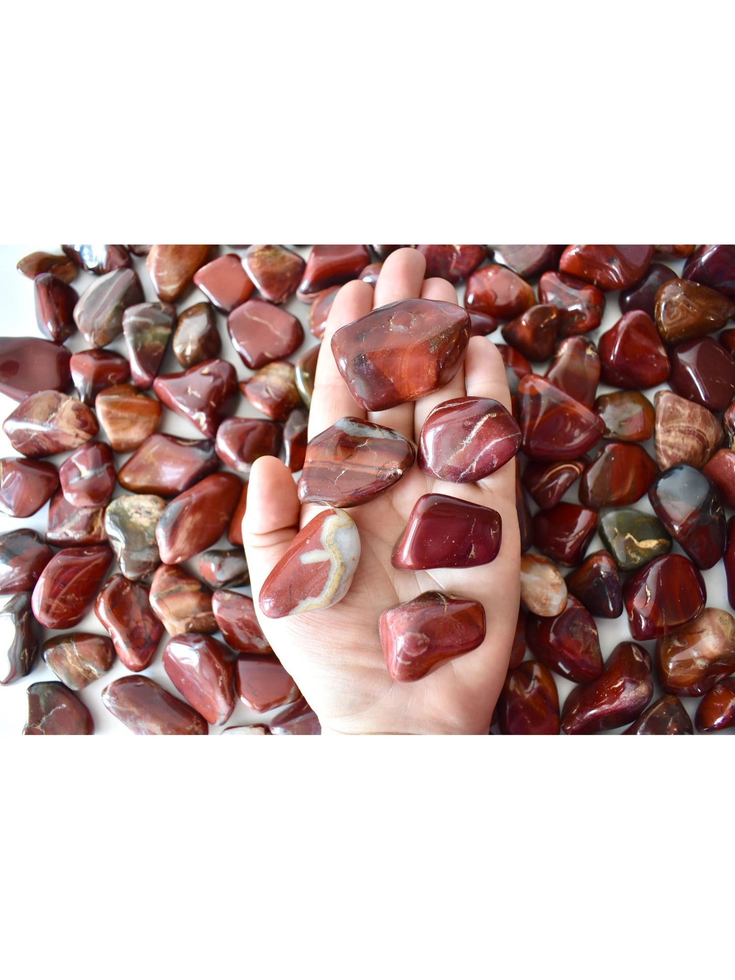 Open Heart Apothecary Rote Jaspis Palmsteine Natural Grounding Crystals