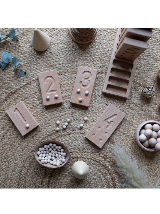 The Little Coach House Zahlen Zähl Blöcke Montessori Lernressource |