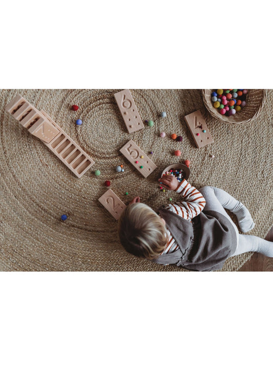 The Little Coach House Zahlen Zähl Blöcke Montessori Lernressource |