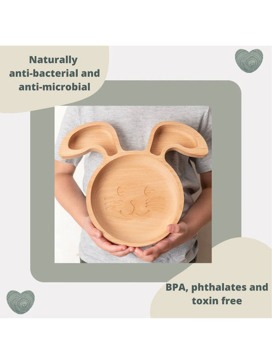 The Wood Life Project Umweltfreundlicher Holz Kaninchen Teller Kinder Teller |