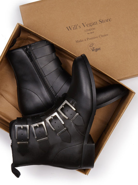 4-Riemen-Biker-Stiefel | Vegane Stiefel