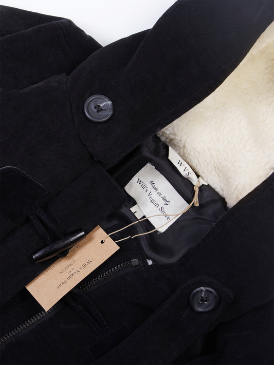 Duffle Coat aus veganer Wolle mit recyceltem veganem Shearling | Vegane Mäntel und Jacken