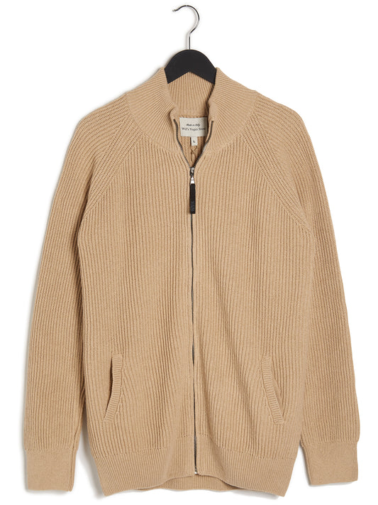 Strickjacke mit durchgehendem Reißverschluss | Vegane Strickwaren