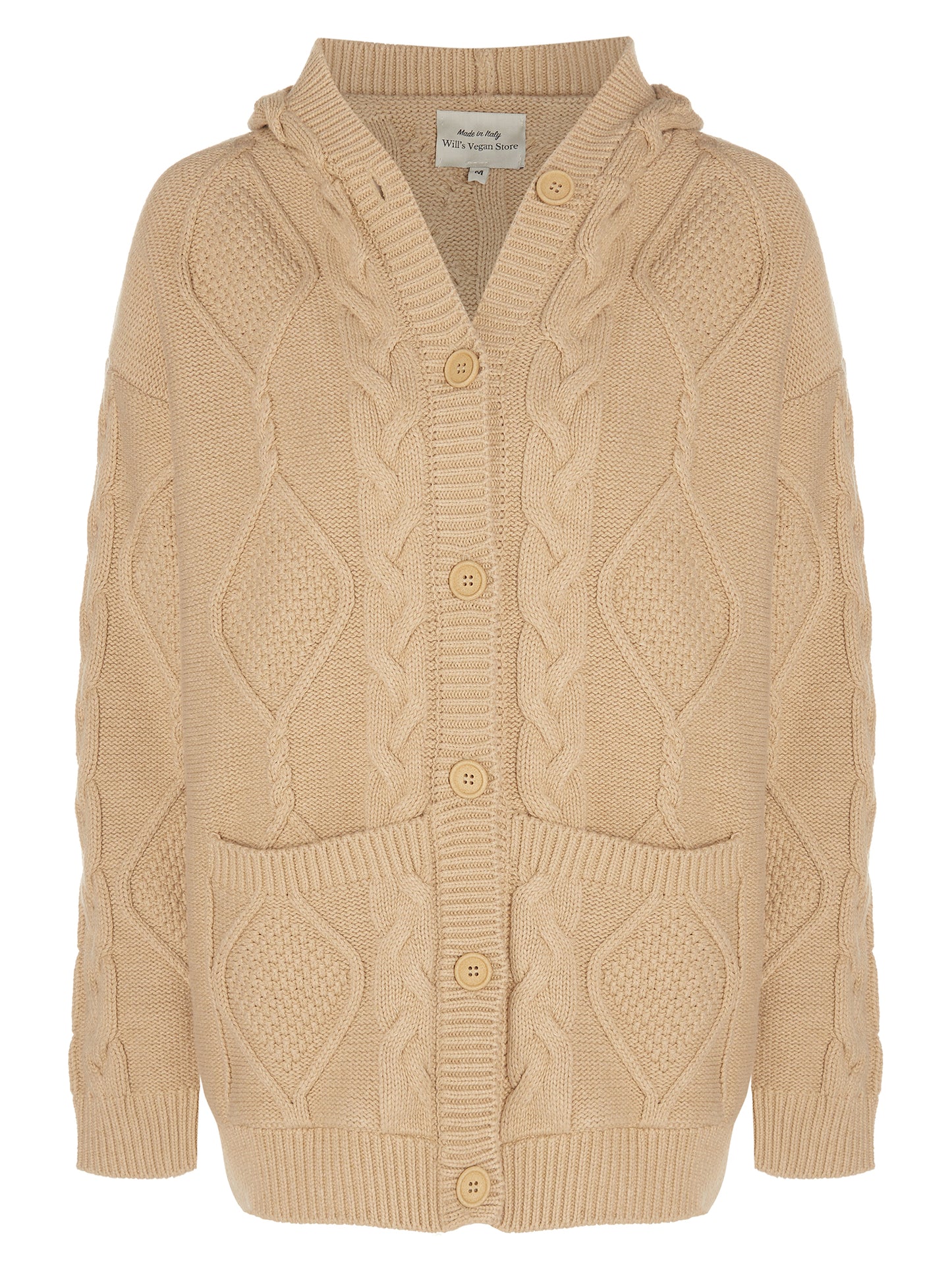 Cardigan avec capuche et patte de boutonnage