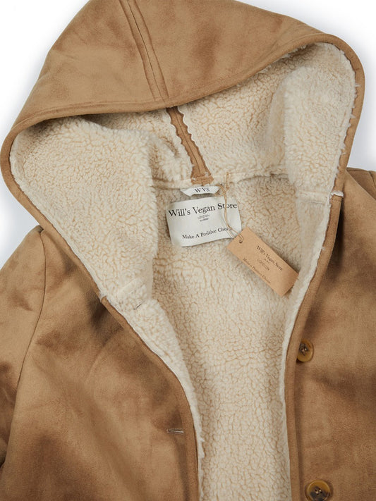 Recycelter Veganer Shearling-Mantel | Vegane Mäntel und Jacken