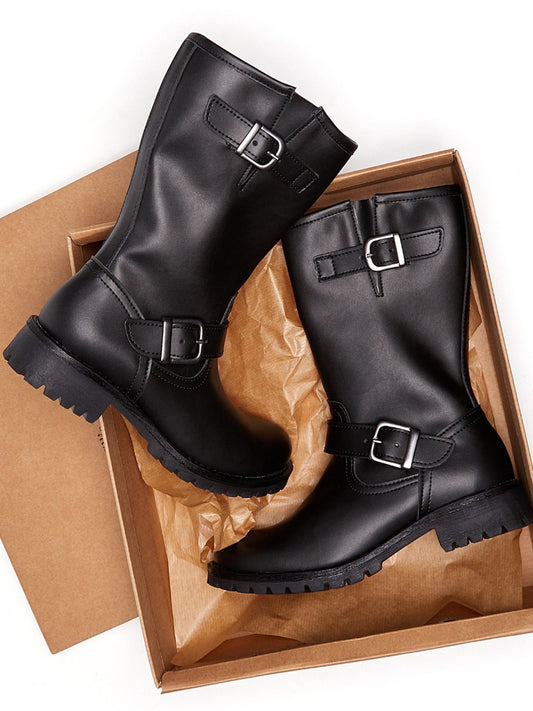 Mittellange Moto-Stiefel | Vegane Stiefel