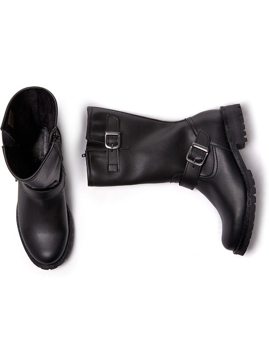 Mittellange Moto-Stiefel | Vegane Stiefel