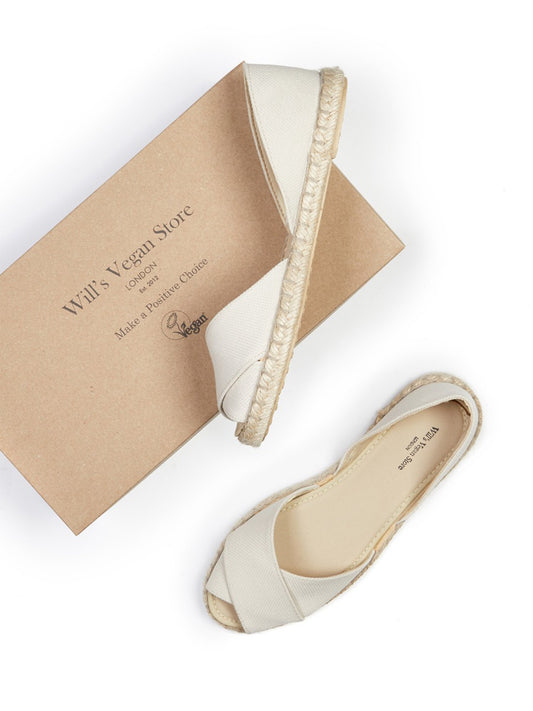 Recycelte Espadrille mit überkreuzten Riemen | Vegane Sandalen