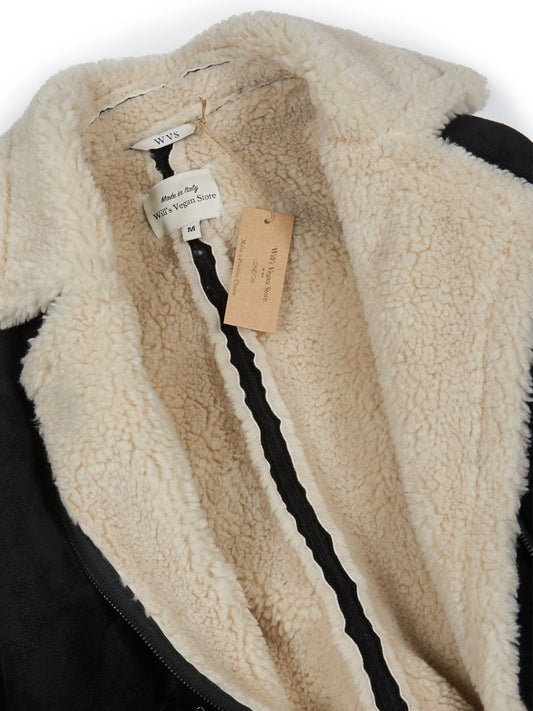 Recycelte Vegane Shearling Moto Jacke | Vegane Lederjacken