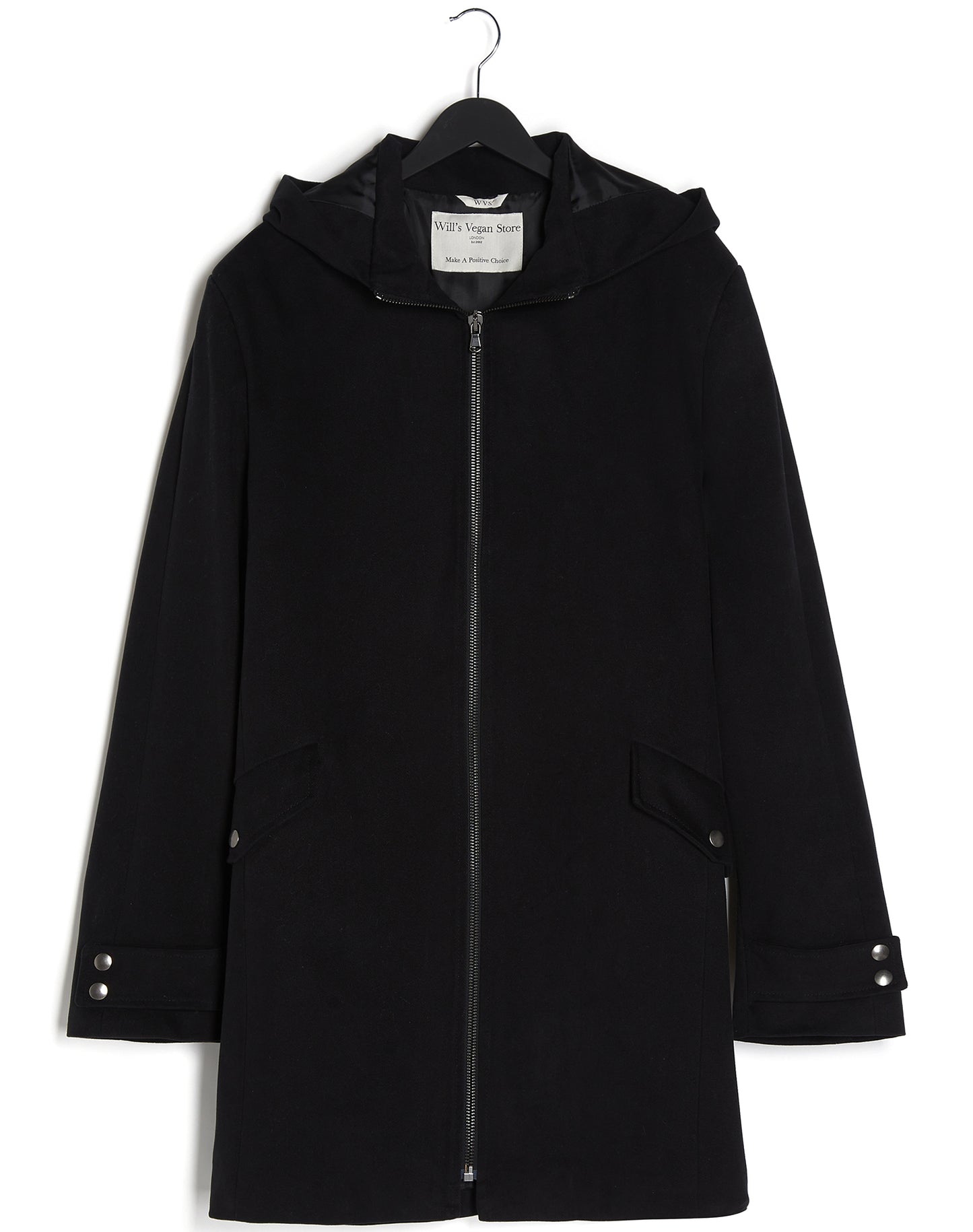 Manteau en laine vegan avec capuche