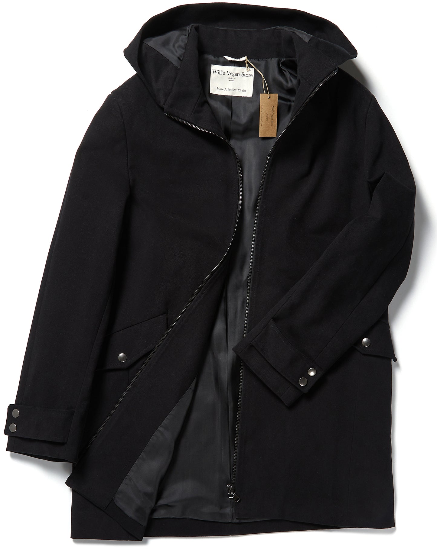 Manteau en laine vegan avec capuche