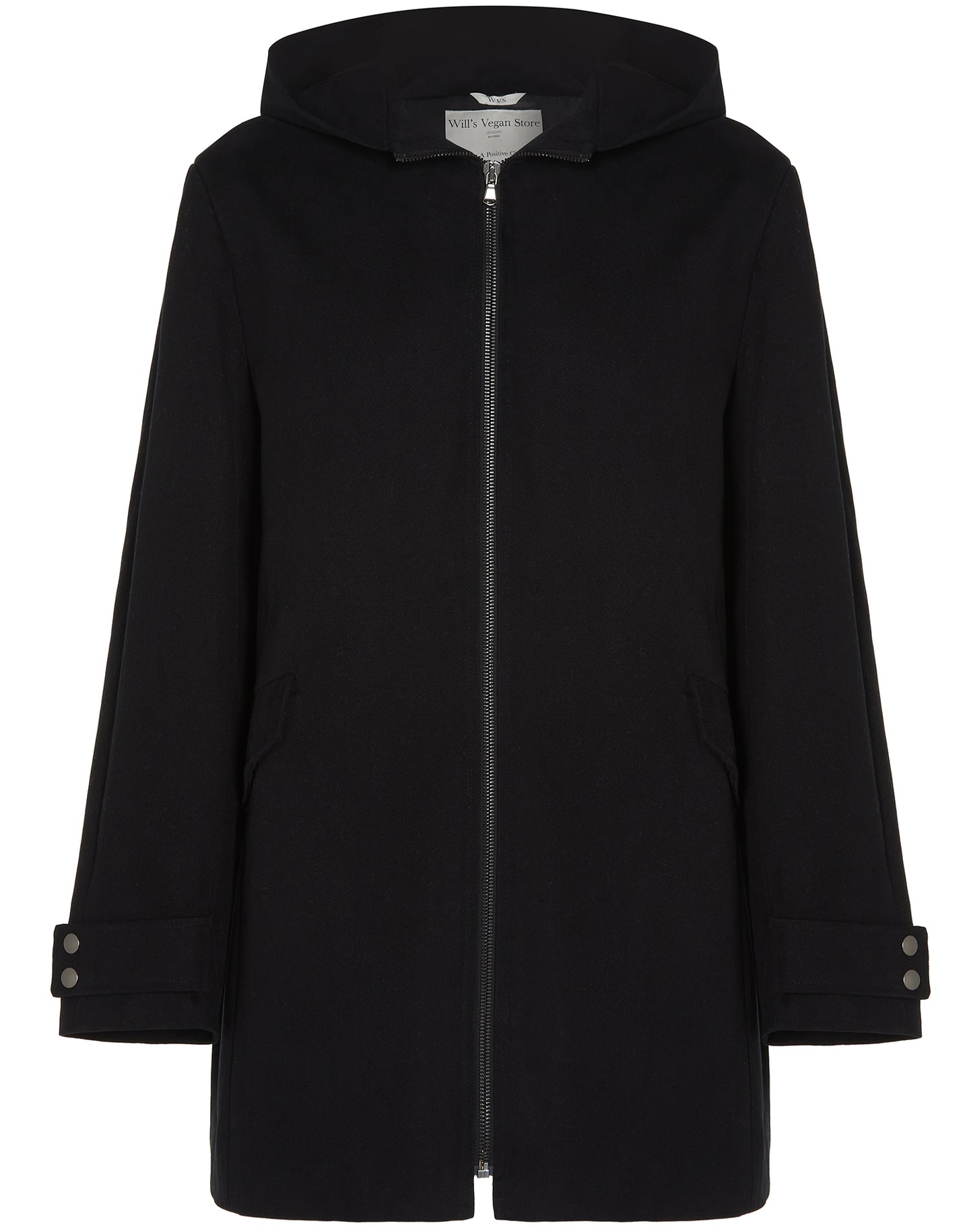 Manteau en laine vegan avec capuche