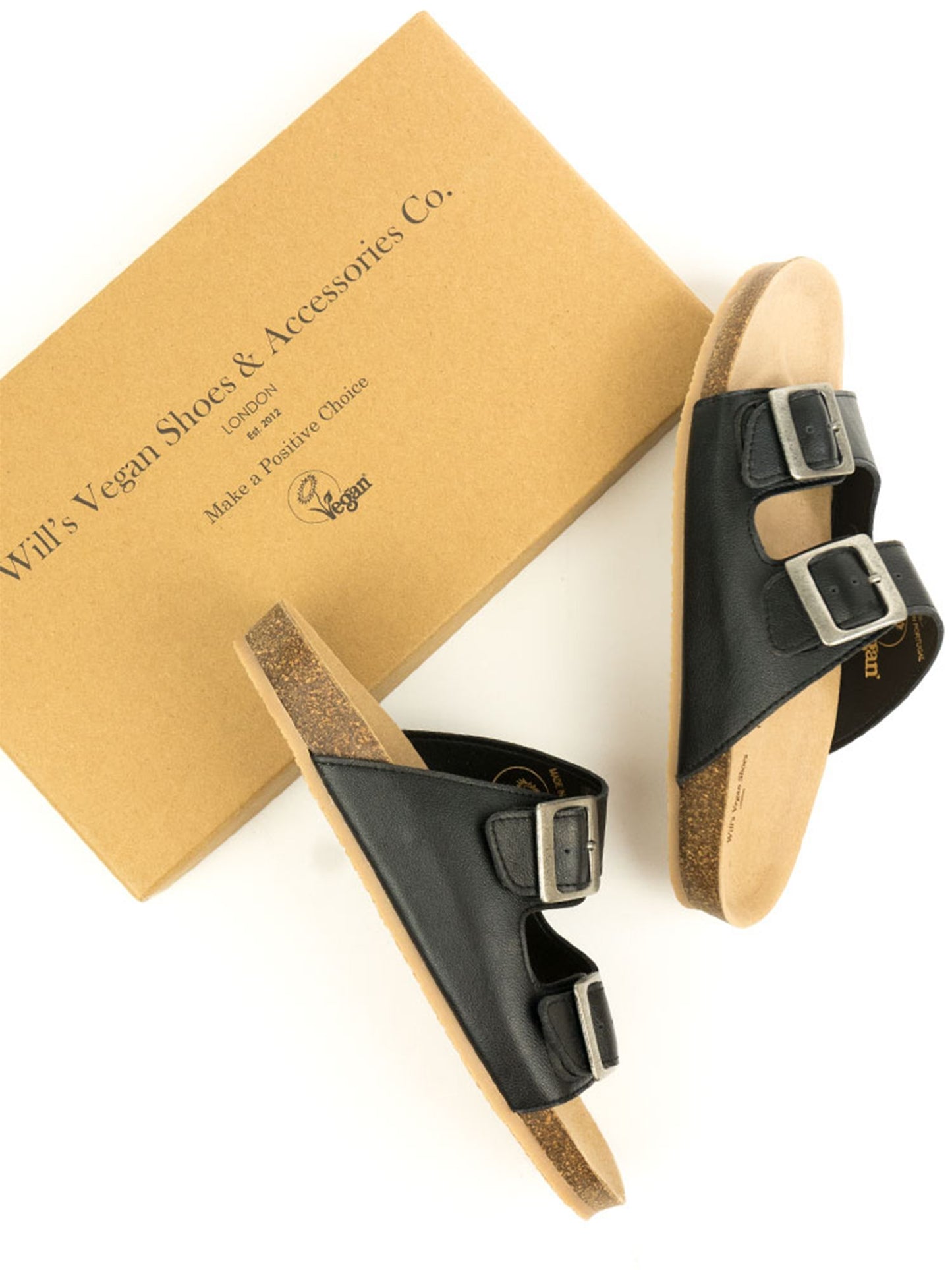 Zwei-Riemen-Fußbett-Sandalen | Will's Vegan Shop