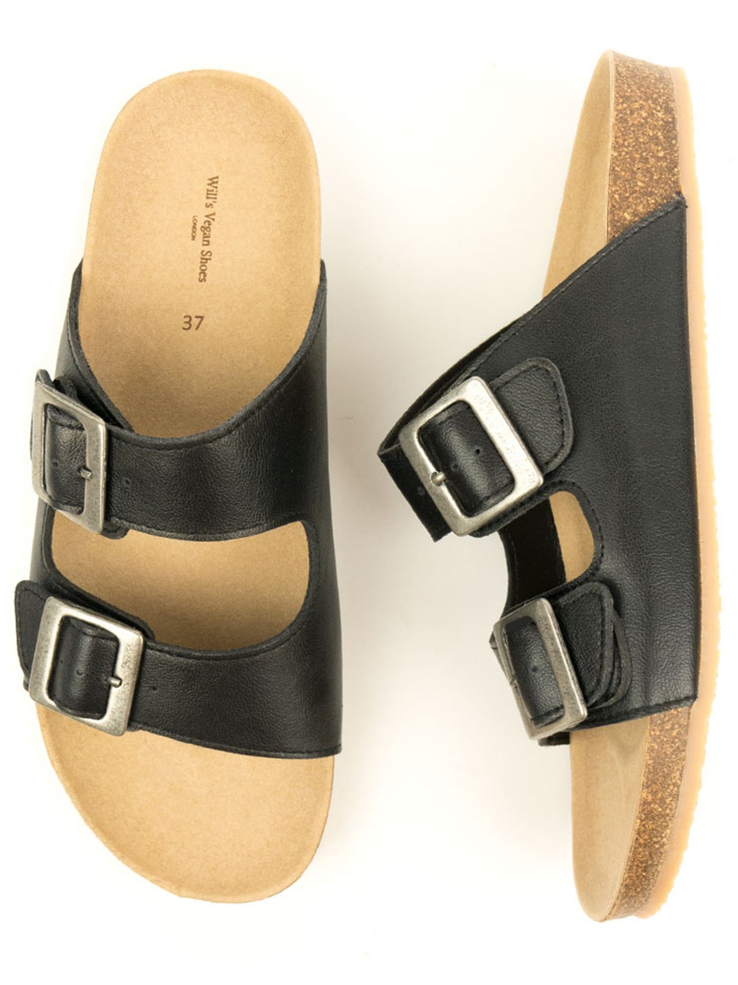 Zwei-Riemen-Fußbett-Sandalen | Will's Vegan Shop