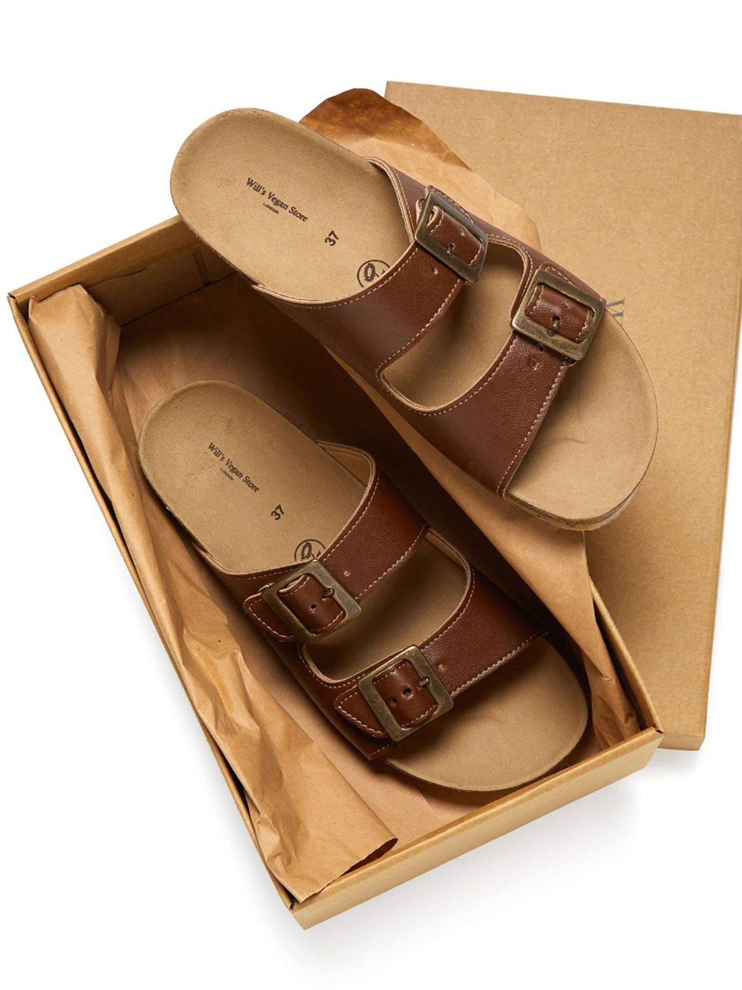 Zwei-Riemen-Fußbett-Sandalen | Will's Vegan Shop