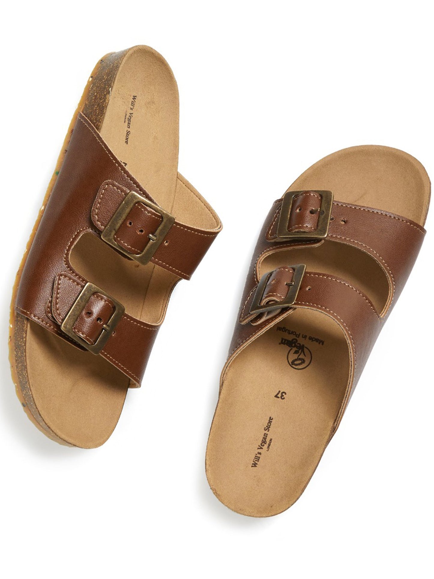 Zwei-Riemen-Fußbett-Sandalen | Will's Vegan Shop