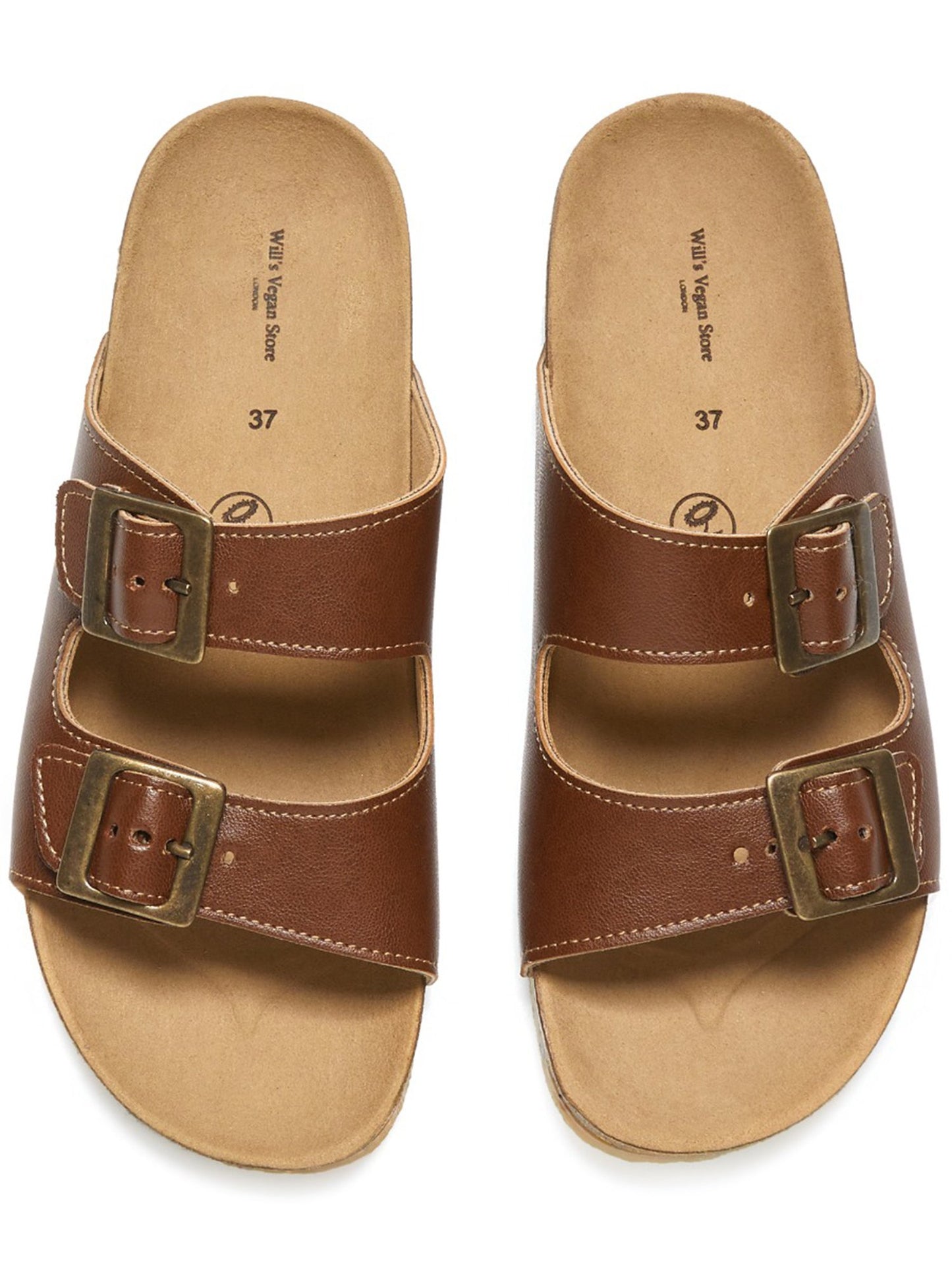Zwei-Riemen-Fußbett-Sandalen | Will's Vegan Shop