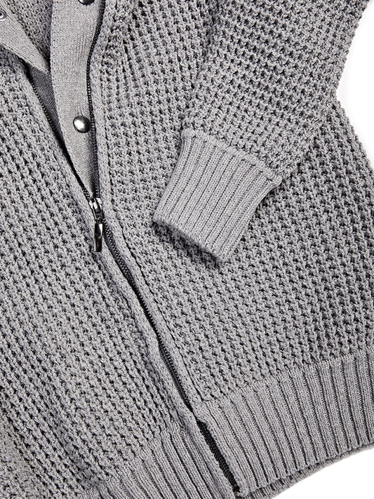 Recycelte Waffel-Strickjacke | Vegane Strickwaren