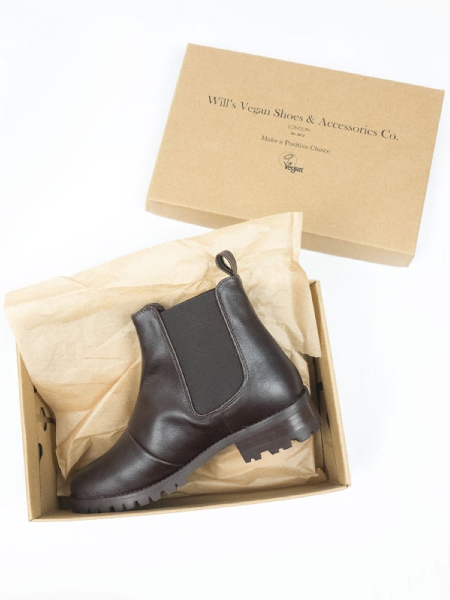 Chelsea-Stiefel mit tiefem Profil | Will's Vegan Shop