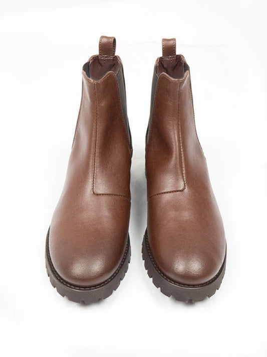 Chelsea-Stiefel mit tiefem Profil | Vegane Stiefel