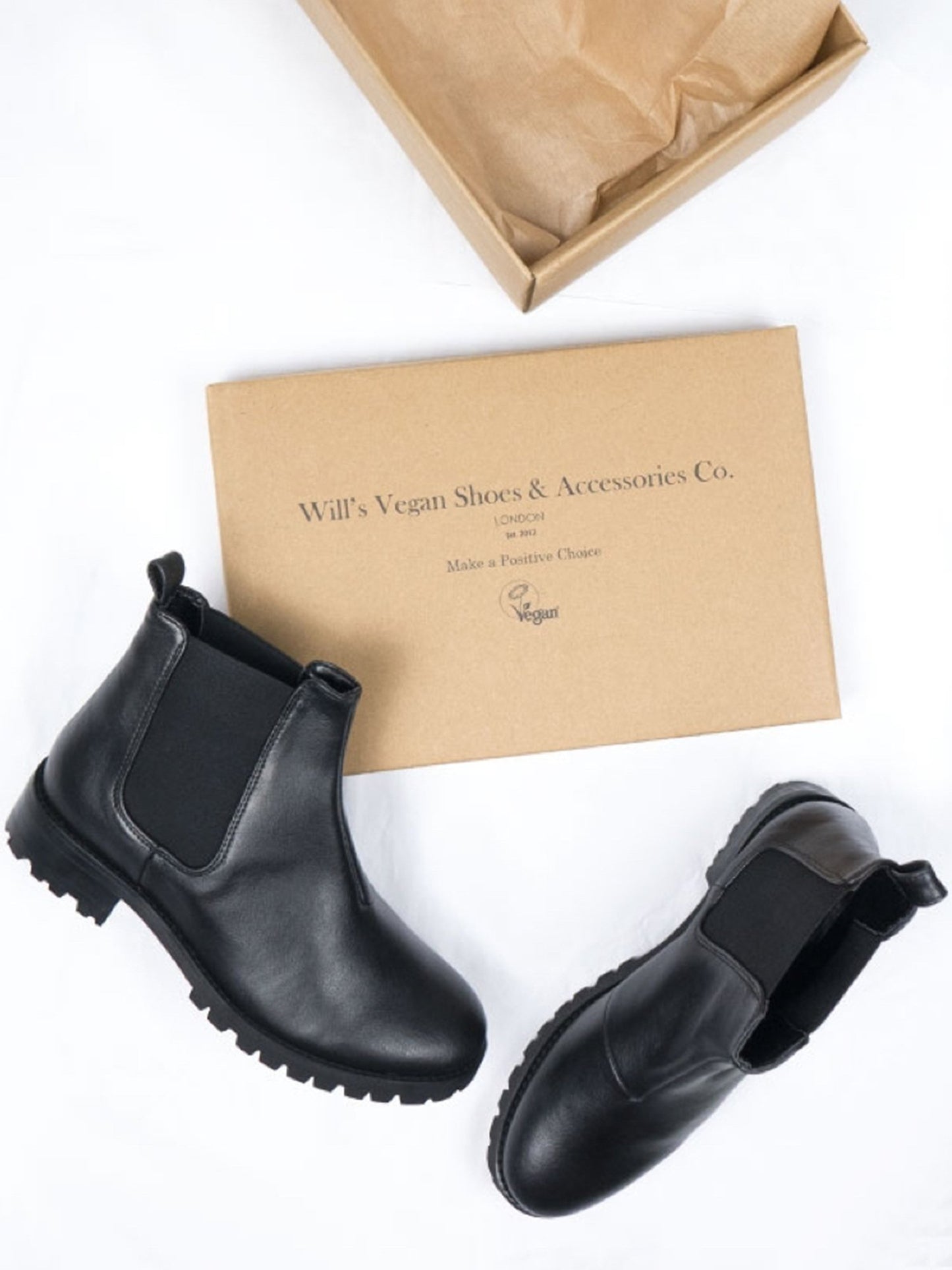 Chelsea-Stiefel mit tiefem Profil | Will's Vegan Shop