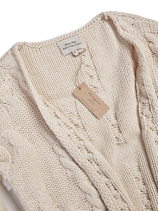 Recycelte Strickjacke aus Grobstrick | Vegane Mäntel und Jacken