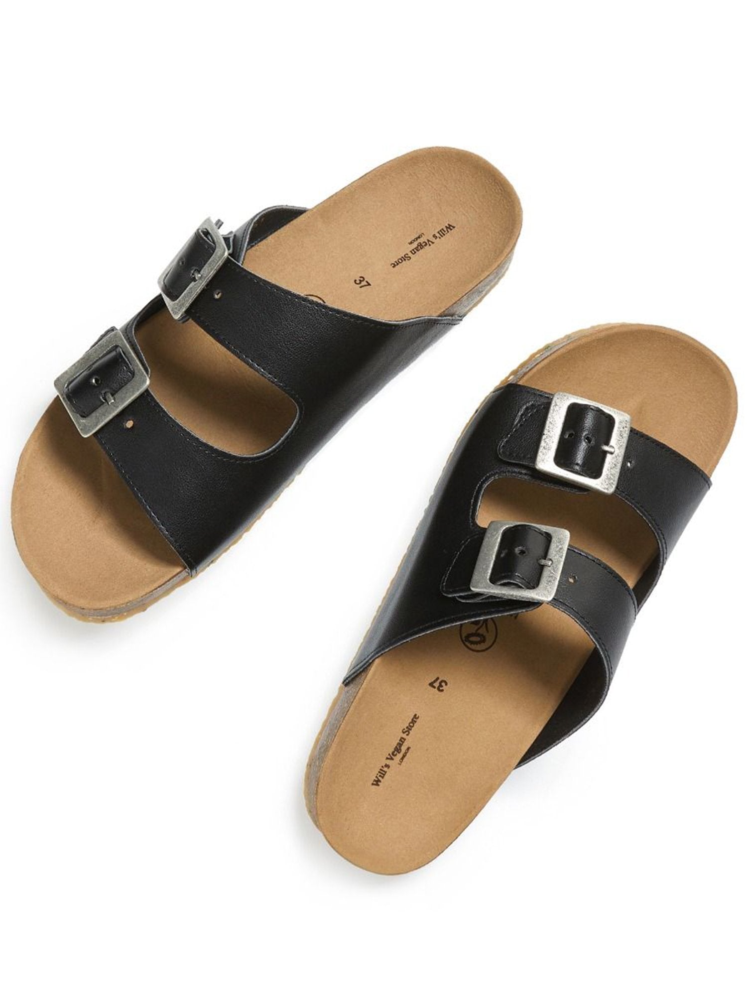 Zwei-Riemen-Fußbett-Sandalen | Will's Vegan Shop