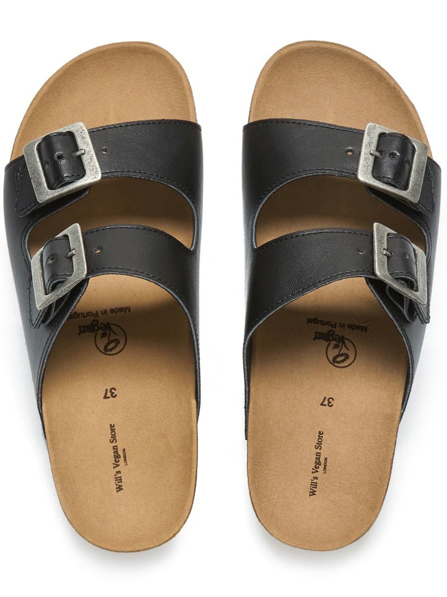 Zwei-Riemen-Fußbett-Sandalen | Will's Vegan Shop