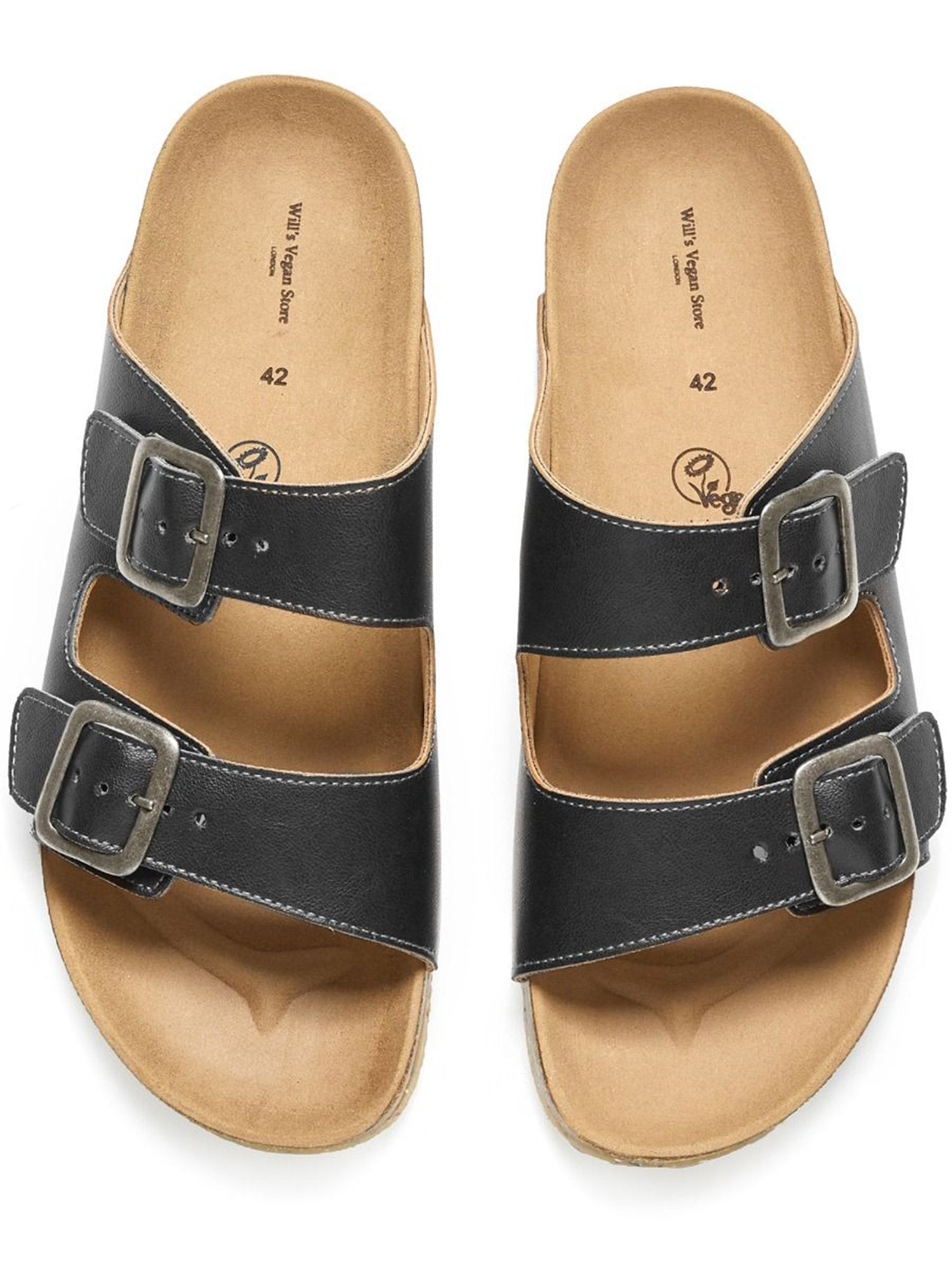 Zwei-Riemen-Fußbett-Sandalen | Will's Vegan Shop