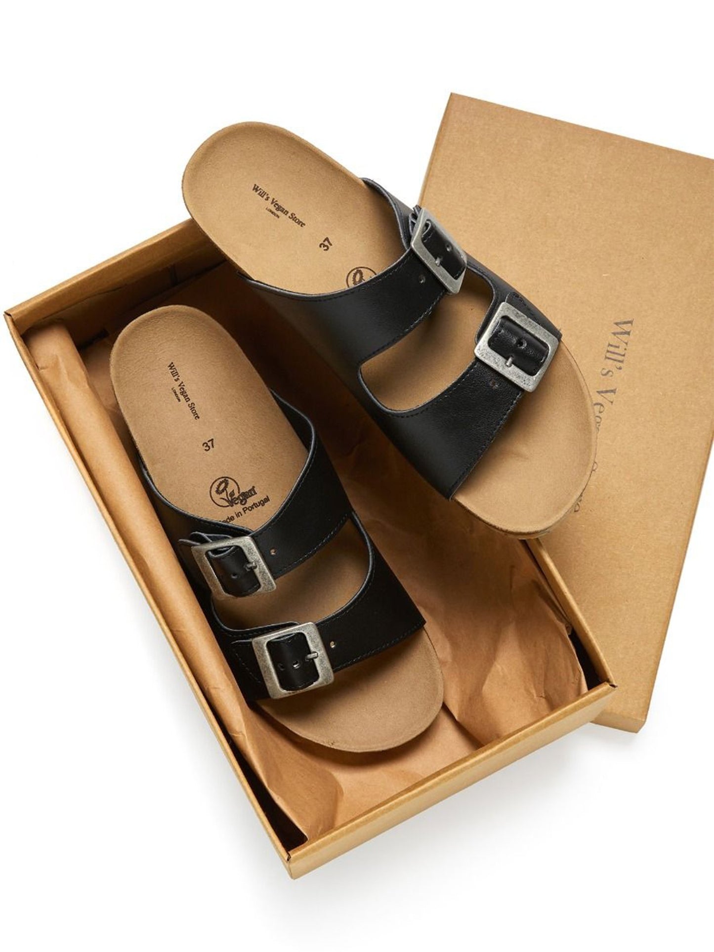 Zwei-Riemen-Fußbett-Sandalen | Will's Vegan Shop