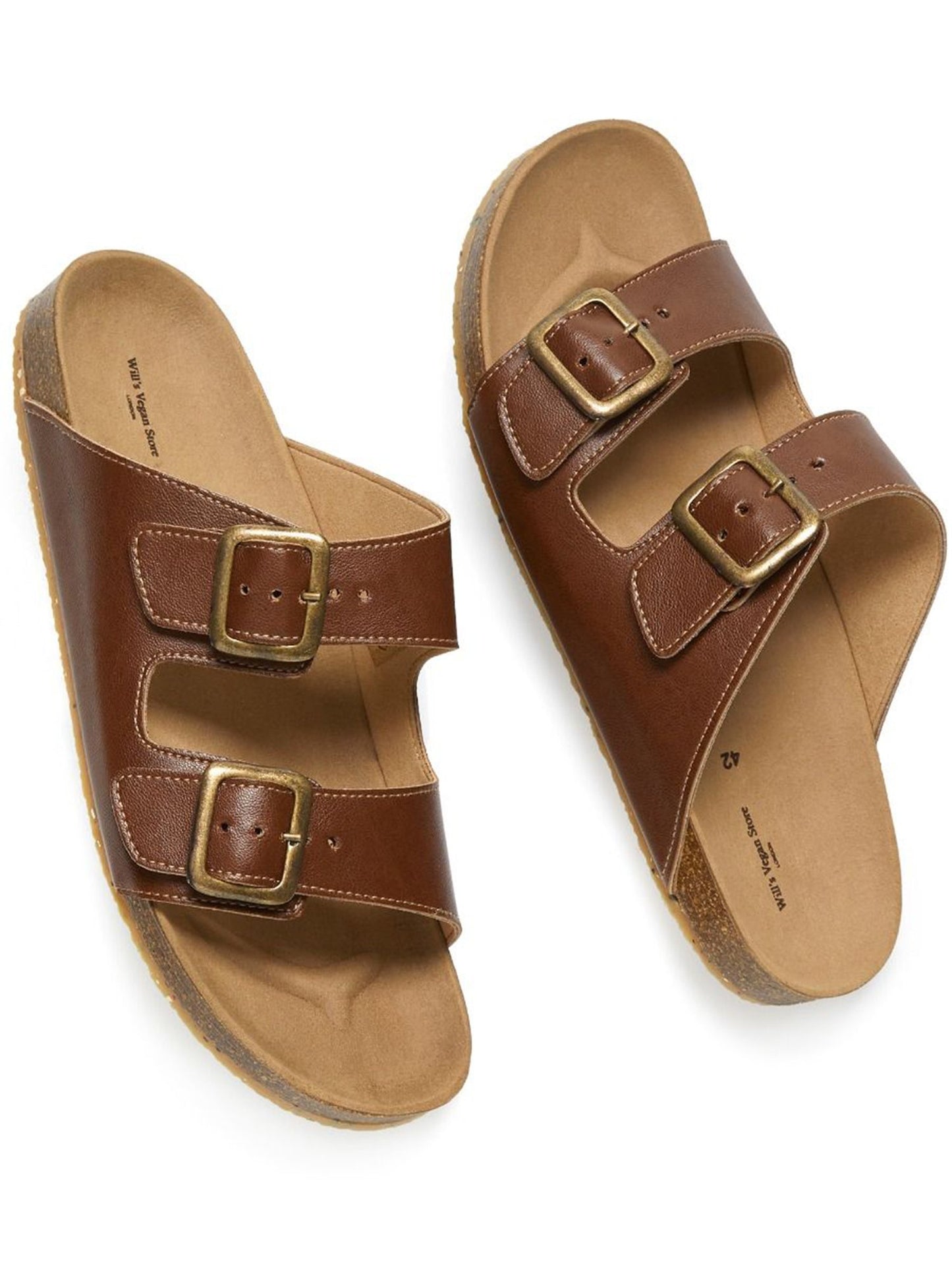 Zwei-Riemen-Fußbett-Sandalen | Will's Vegan Shop