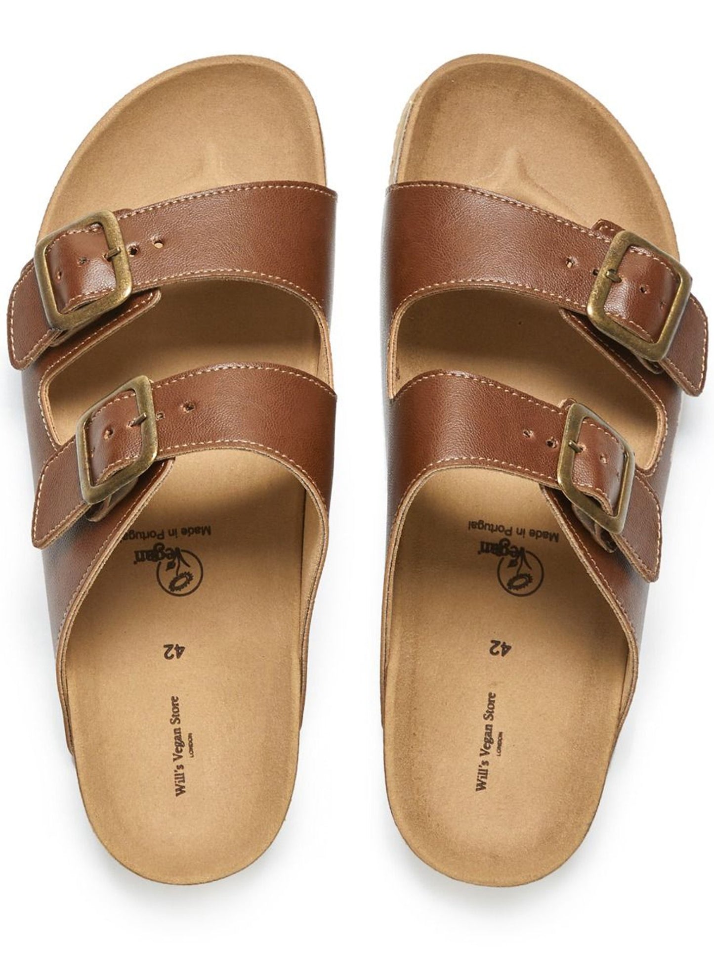 Zwei-Riemen-Fußbett-Sandalen | Will's Vegan Shop