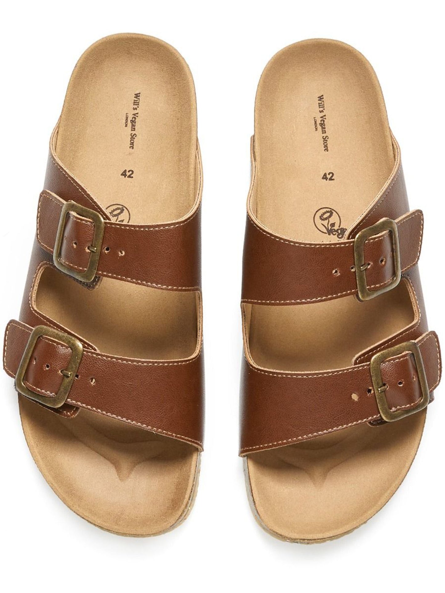 Zwei-Riemen-Fußbett-Sandalen | Will's Vegan Shop