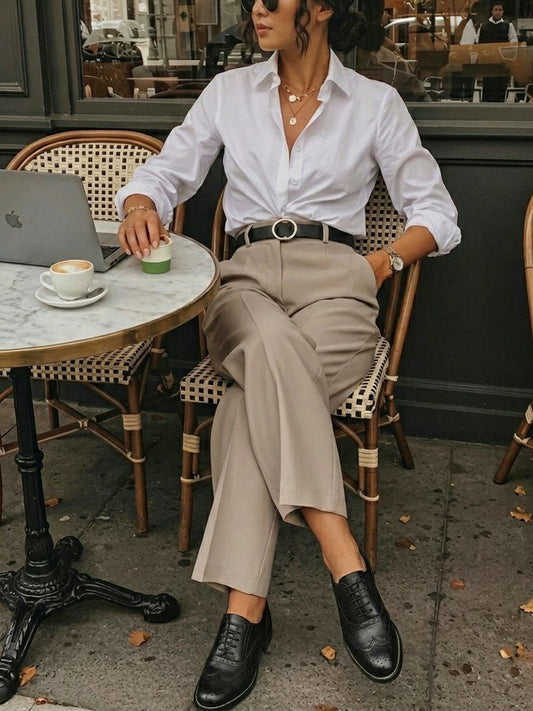 Weit geschnittene Oxford Brogues