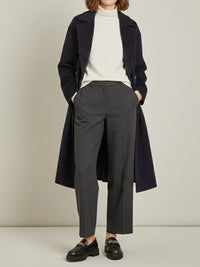 Zweireihiger Mantel aus veganer Wolle