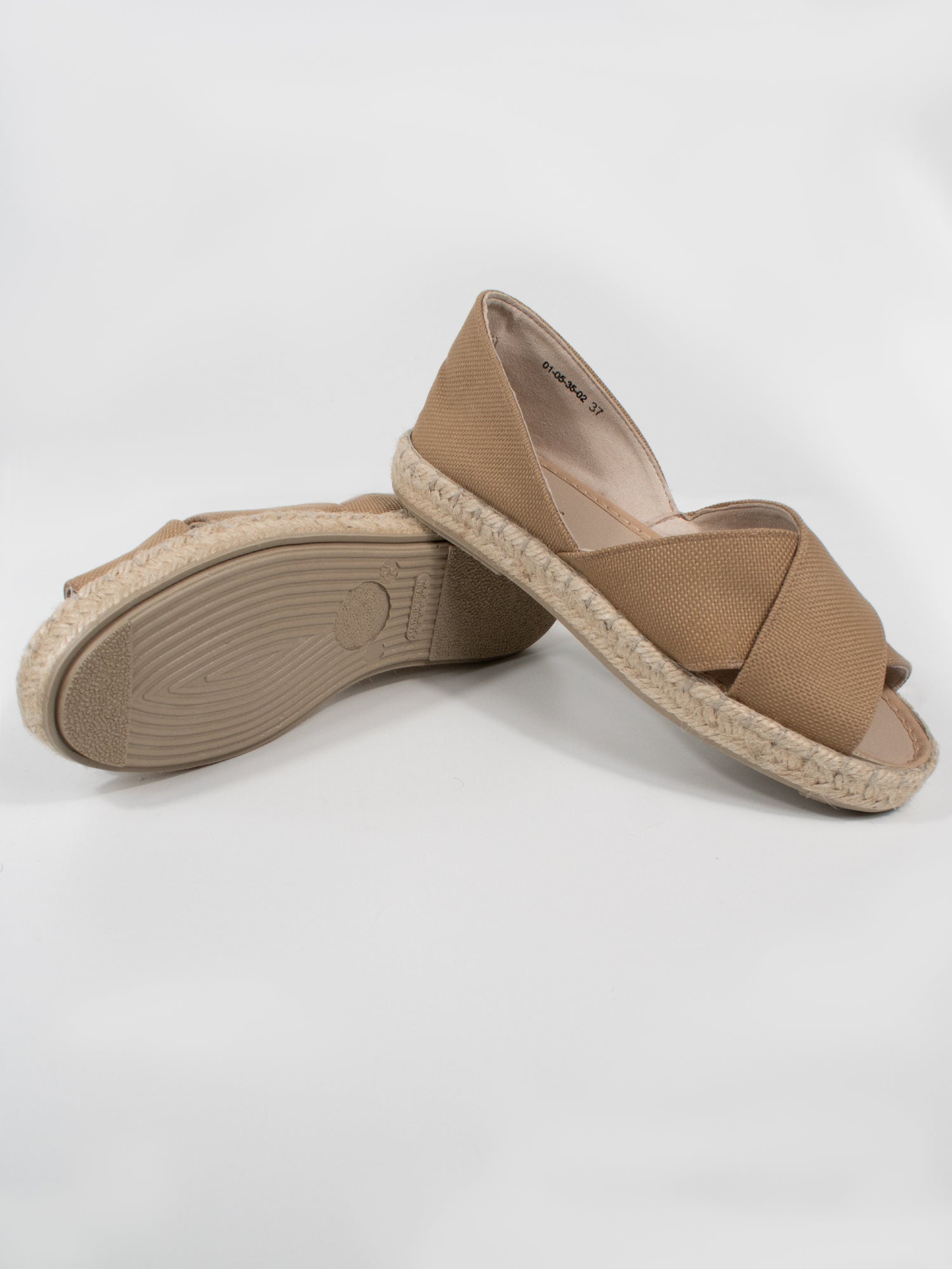 Recycelte Espadrille mit überkreuzten Riemen