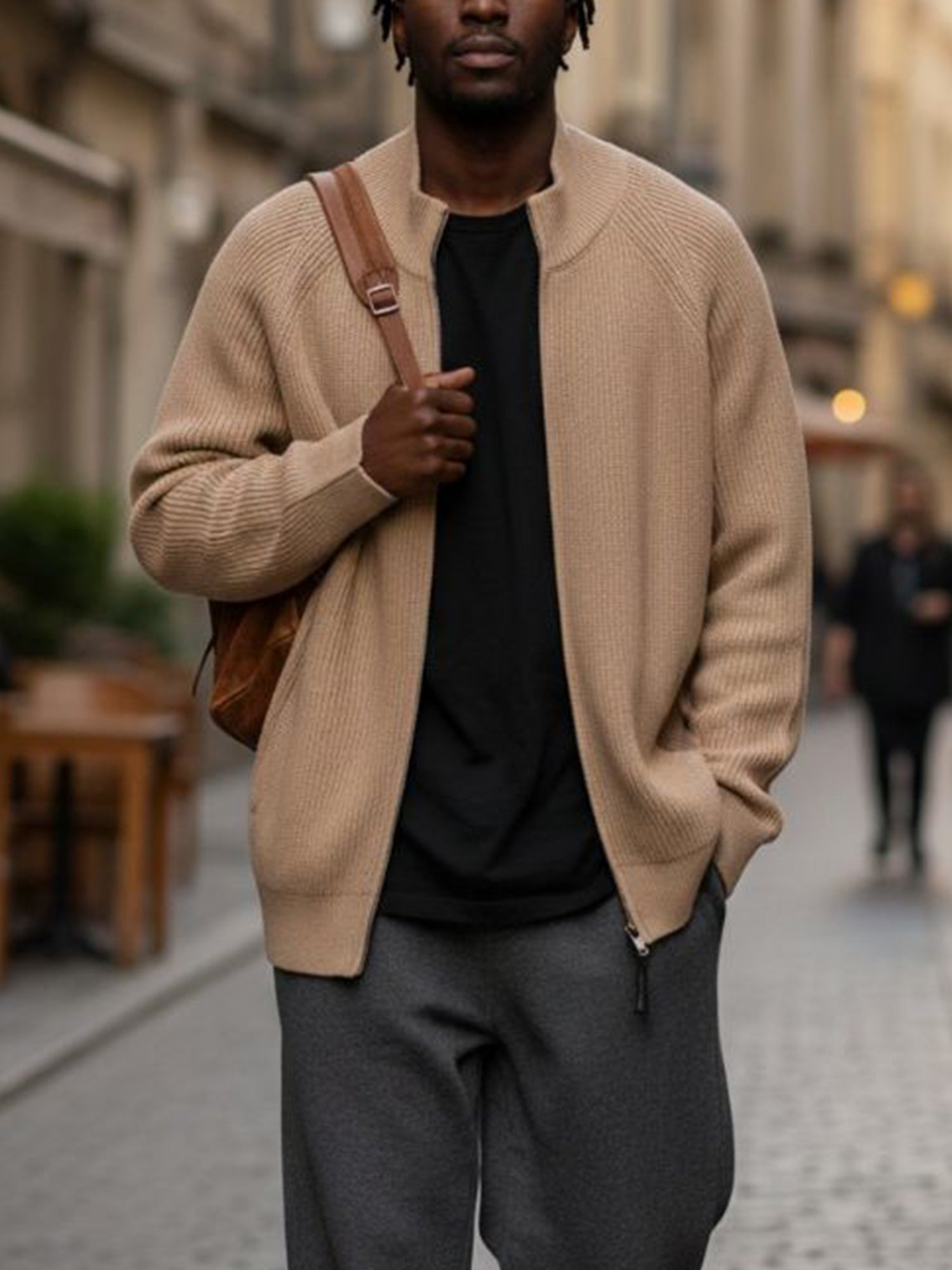 Strickjacke mit durchgehendem Reißverschluss