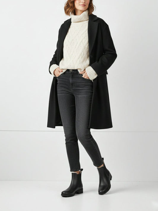 Luxe isolierte Chelsea-Stiefel mit tiefem Profil | Vegane Winterstiefel