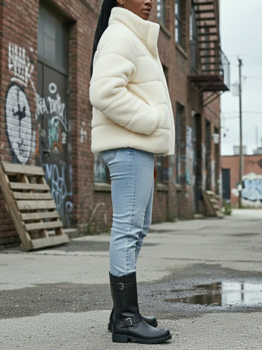 Recycelte Teddy-Pufferjacke | Vegane Daunenjacken